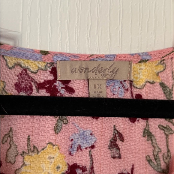 Wonderly Pink Floral Blouse with Yellow and Red Accents - Picture 3 of 4